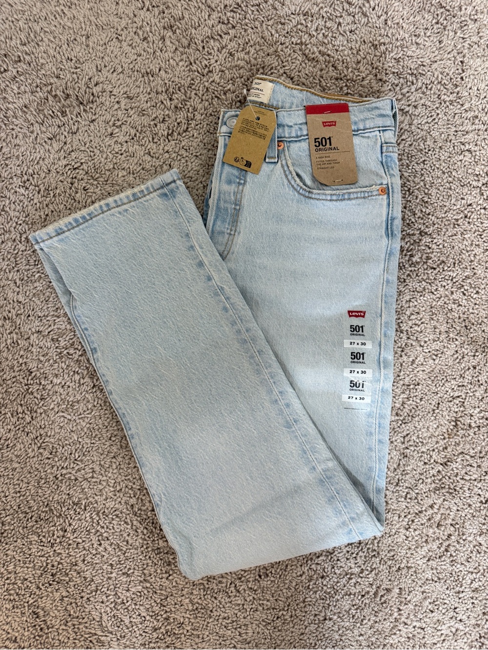 Levi's Light Wash Straight 501 Women’s Jeans